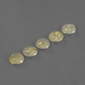 7.83 ct Yellow Rutile Quartz Stone, Natural Rutile Quartz in Oval Cabochon Shape for Sale