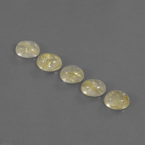 Rutile Quartz Gemstone in 8.5 x 6.4 mm Size for Sale, Rutile Quartz Stone in Colorless Golden Color