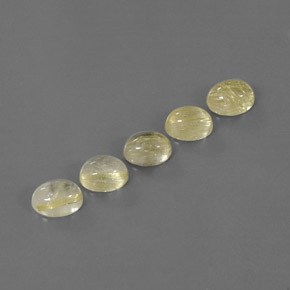 Rutile Quartz Gemstone in 8 x 6.3 mm Size for Sale, Rutile Quartz Stone in Colorless Golden Color