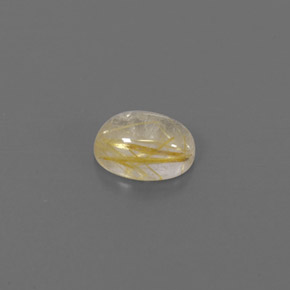 1.42 ct Yellow Rutile Quartz Gemstone, Rutile Quartz Gem in Oval Cabochon Shape for Sale.