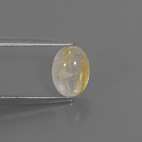 1.42 ct Yellow Rutile Quartz Stone, Natural Rutile Quartz in Oval Cabochon Shape for Sale