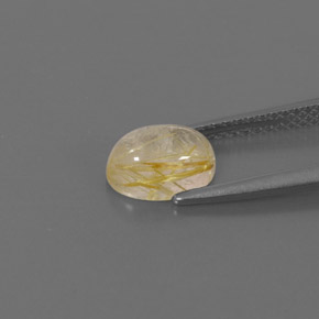 Rutile Quartz Gemstone in 8 x 6 mm (calibrated) Size for Sale, Rutile Quartz Stone in Colorless Golden Color