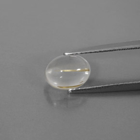 1.64 ct Yellow Rutile Quartz Gemstone, Rutile Quartz Gem in Oval Cabochon Shape for Sale.