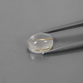 Rutile Quartz Gemstone in 8 x 6 mm (calibrated) Size for Sale, Rutile Quartz Stone in Colorless Golden Color