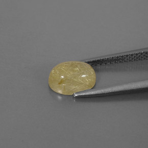 Rutile Quartz Gemstone in 8 x 6 mm (calibrated) Size for Sale, Rutile Quartz Stone in Colorless Golden Color