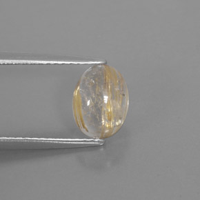 1.63 ct Yellow Rutile Quartz Stone, Natural Rutile Quartz in Oval Cabochon Shape for Sale