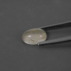 Rutile Quartz Gemstone in 8 x 6 mm (calibrated) Size for Sale, Rutile Quartz Stone in Colorless Golden Color