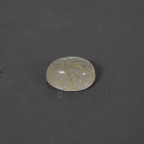 1.46 ct Yellow Rutile Quartz Stone, Natural Rutile Quartz in Oval Cabochon Shape for Sale