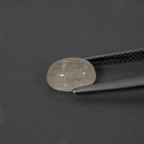 Rutile Quartz Gemstone in 8 x 6 mm (calibrated) Size for Sale, Rutile Quartz Stone in Colorless Golden Color