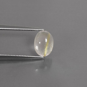1.54 ct Yellow Rutile Quartz Stone, Natural Rutile Quartz in Oval Cabochon Shape for Sale