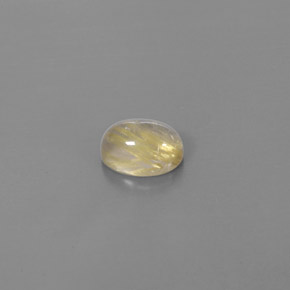 1.45 ct Yellow Rutile Quartz Gemstone, Rutile Quartz Gem in Oval Cabochon Shape for Sale.