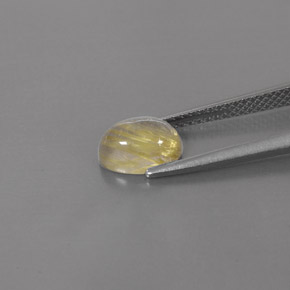 Rutile Quartz Gemstone in 8 x 6 mm (calibrated) Size for Sale, Rutile Quartz Stone in Colorless Golden Color