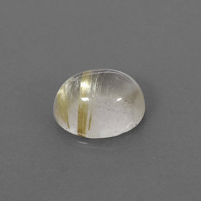 1.45 ct Yellow Rutile Quartz Gemstone, Rutile Quartz Gem in Oval Cabochon Shape for Sale.