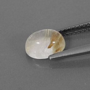 Rutile Quartz Gemstone in 8 x 6 mm (calibrated) Size for Sale, Rutile Quartz Stone in Colorless Golden Color