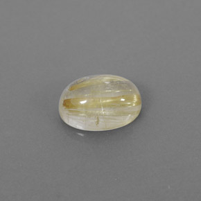 1.54 ct Yellow Rutile Quartz Gemstone, Rutile Quartz Gem in Oval Cabochon Shape for Sale.
