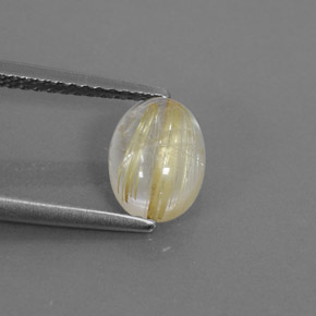 1.54 ct Yellow Rutile Quartz Stone, Natural Rutile Quartz in Oval Cabochon Shape for Sale