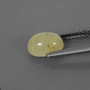 Rutile Quartz Gemstone in 8 x 6 mm (calibrated) Size for Sale, Rutile Quartz Stone in Colorless Golden Color