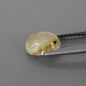 Rutile Quartz Gemstone in 8.3 x 6.3 mm Size for Sale, Rutile Quartz Stone in Colorless Golden Color