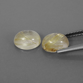 Rutile Quartz Gemstone in 8 x 6 mm (calibrated) Size for Sale, Rutile Quartz Stone in Colorless Golden Color