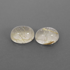 3.33 ct Yellow Rutile Quartz Gemstone, Rutile Quartz Gem in Oval Cabochon Shape for Sale.