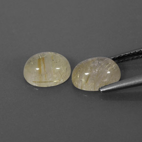 Rutile Quartz Gemstone in 8 x 6 mm (calibrated) Size for Sale, Rutile Quartz Stone in Colorless Golden Color