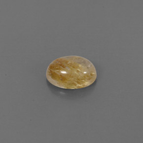 1.48 ct Yellow Rutile Quartz Gemstone, Rutile Quartz Gem in Oval Cabochon Shape for Sale.