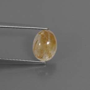 1.48 ct Yellow Rutile Quartz Stone, Natural Rutile Quartz in Oval Cabochon Shape for Sale