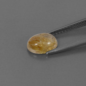 Rutile Quartz Gemstone in 8.3 x 6.2 mm Size for Sale, Rutile Quartz Stone in Colorless Golden Color