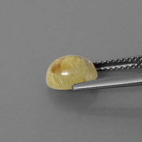 Rutile Quartz Gemstone in 8 x 6 mm (calibrated) Size for Sale, Rutile Quartz Stone in Colorless Golden Color