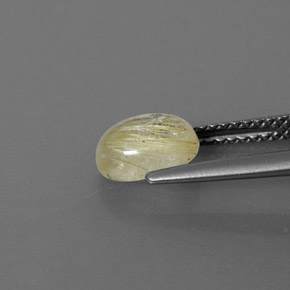 Rutile Quartz Gemstone in 8 x 6 mm (calibrated) Size for Sale, Rutile Quartz Stone in Colorless Golden Color