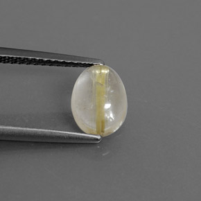1.52 ct Yellow Rutile Quartz Stone, Natural Rutile Quartz in Oval Cabochon Shape for Sale