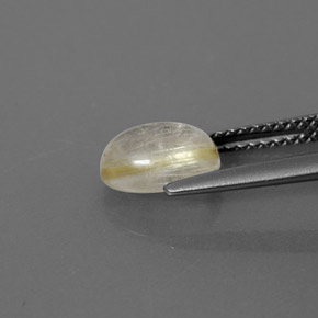 Rutile Quartz Gemstone in 8 x 6 mm (calibrated) Size for Sale, Rutile Quartz Stone in Colorless Golden Color