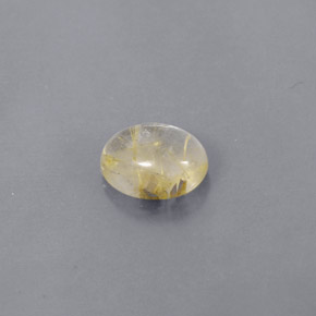 1.51 ct Yellow Rutile Quartz Gemstone, Rutile Quartz Gem in Oval Cabochon Shape for Sale.