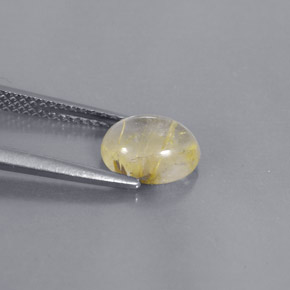 Rutile Quartz Gemstone in 8.2 x 6.5 mm Size for Sale, Rutile Quartz Stone in Colorless Golden Color