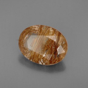 4.93 ct Yellow Rutile Quartz Stone, Natural Rutile Quartz in Oval Facet Shape for Sale