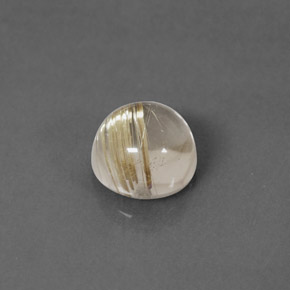 1.99 ct Yellow Rutile Quartz Gemstone, Rutile Quartz Gem in Round Cabochon Shape for Sale.