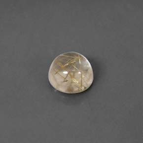 1.78 ct Yellow Rutile Quartz Gemstone, Rutile Quartz Gem in Round Cabochon Shape for Sale.