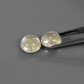 Rutile Quartz Gemstone in 8 mm (calibrated) Size for Sale, Rutile Quartz Stone in Colorless Golden Color