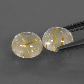 Rutile Quartz Gemstone in 7 mm (calibrated) Size for Sale, Rutile Quartz Stone in Colorless Golden Color