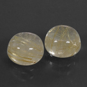 3.55 ct Yellow Rutile Quartz Gemstone, Rutile Quartz Gem in Round Cabochon Shape for Sale.