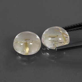Rutile Quartz Gemstone in 8 mm (calibrated) Size for Sale, Rutile Quartz Stone in Colorless Golden Color