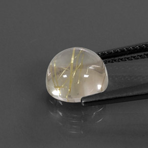 Rutile Quartz Gemstone in 8 mm (calibrated) Size for Sale, Rutile Quartz Stone in Colorless Golden Color