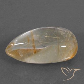 6.65ct Natural Very Light Golden-Brown Rutile Quartz, Pear Shape, Transparent
