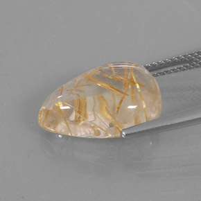 Rutile Quartz Gemstone in 15.2 x 10.7 mm Size for Sale, Rutile Quartz Stone in Colorless Golden Color
