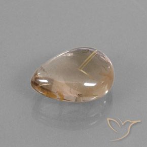 6.41ct Natural Very Light Golden-Brown Rutile Quartz, Pear Shape, Transparent