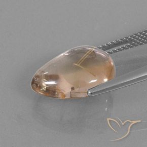 Rutile Quartz Gemstone in 14.2 x 10.8 mm Size for Sale, Rutile Quartz Stone in Very Light Golden-Brown Color