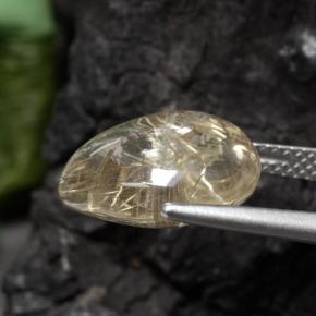 Rutile Quartz Gemstone in 13.6 x 11.2 mm Size for Sale, Rutile Quartz Stone in Light Yellow Color