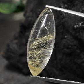 Light Yellow Rutile Quartz Gem - 10ct Marquise Cabochon (ID: 307392)