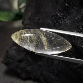 10.00 ct Yellow Rutile Quartz Stone, Natural Rutile Quartz in Marquise Cabochon Shape for Sale