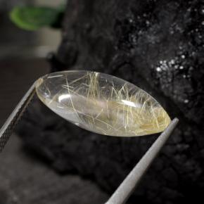 Rutile Quartz Gemstone in 23.4 x 8.9 mm Size for Sale, Rutile Quartz Stone in Light Yellow Color